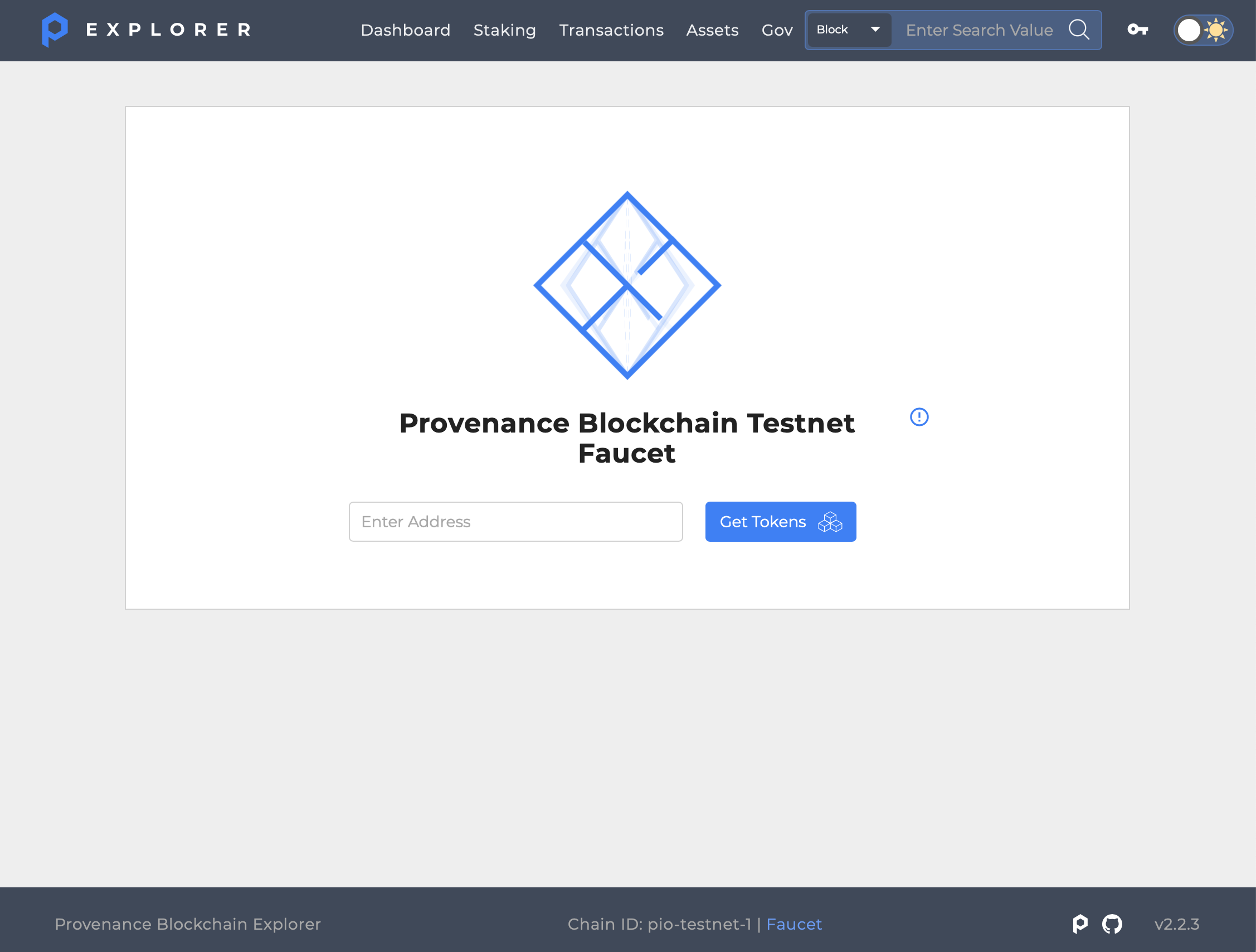 Use the testnet Faucet to get Hash